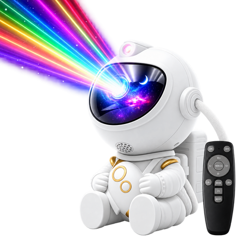 Astronaut stjärnprojektor med regnbågsfärgad laserstråle