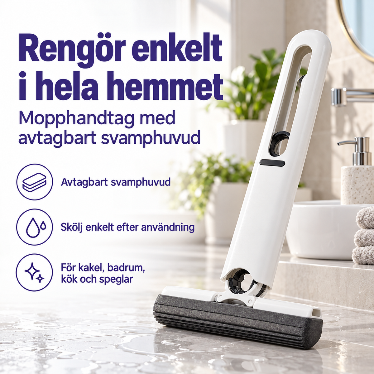Mini-mopp med Effektivt Svamphuvud