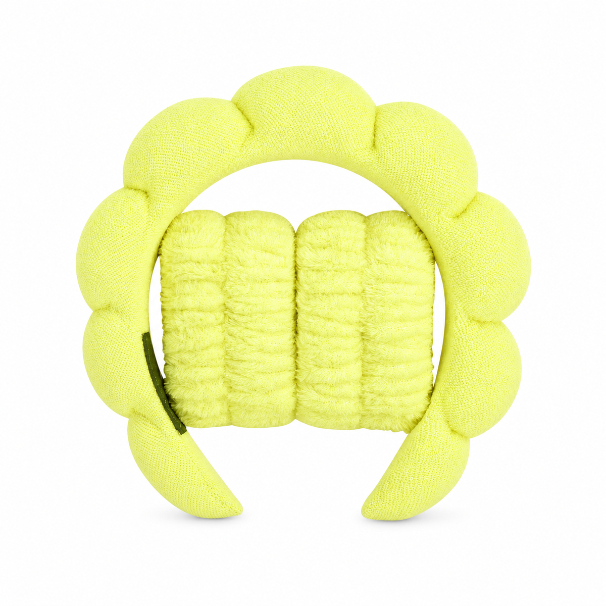 Gult spa-pannband i molnform och två armband