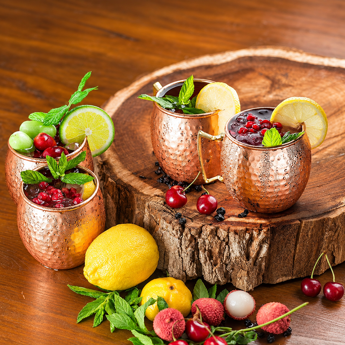 Moscow Mule-muggar i kopparfinish – 4-pack serverat