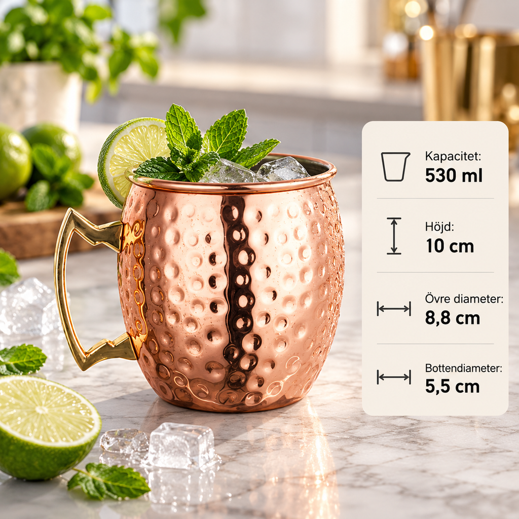Moscow Mule-muggar i rostfritt stål med koparfärgad finish – set