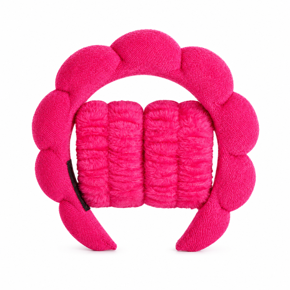 Cerise spa-pannband i molnform tillsammans med två armband