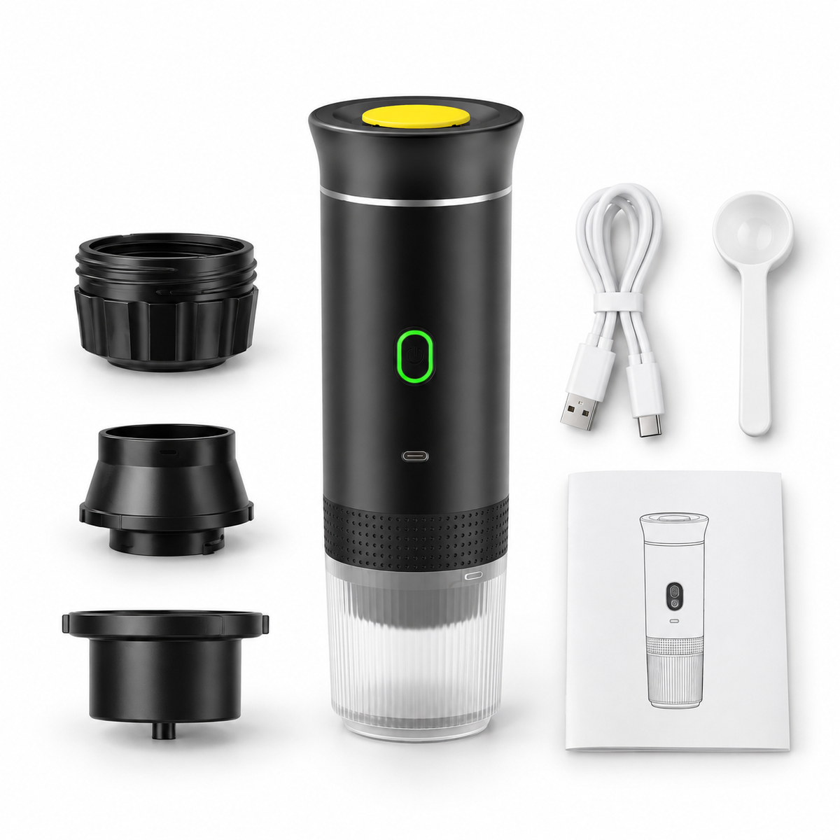 Portabel espressomaskin i vitt – 3-in-1 med 20 bar