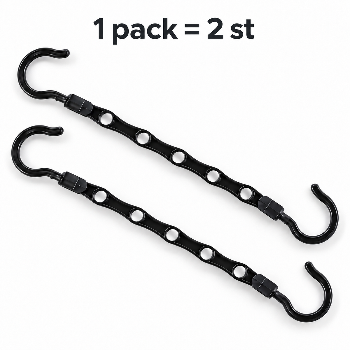 Svart kedjehängare 2-pack