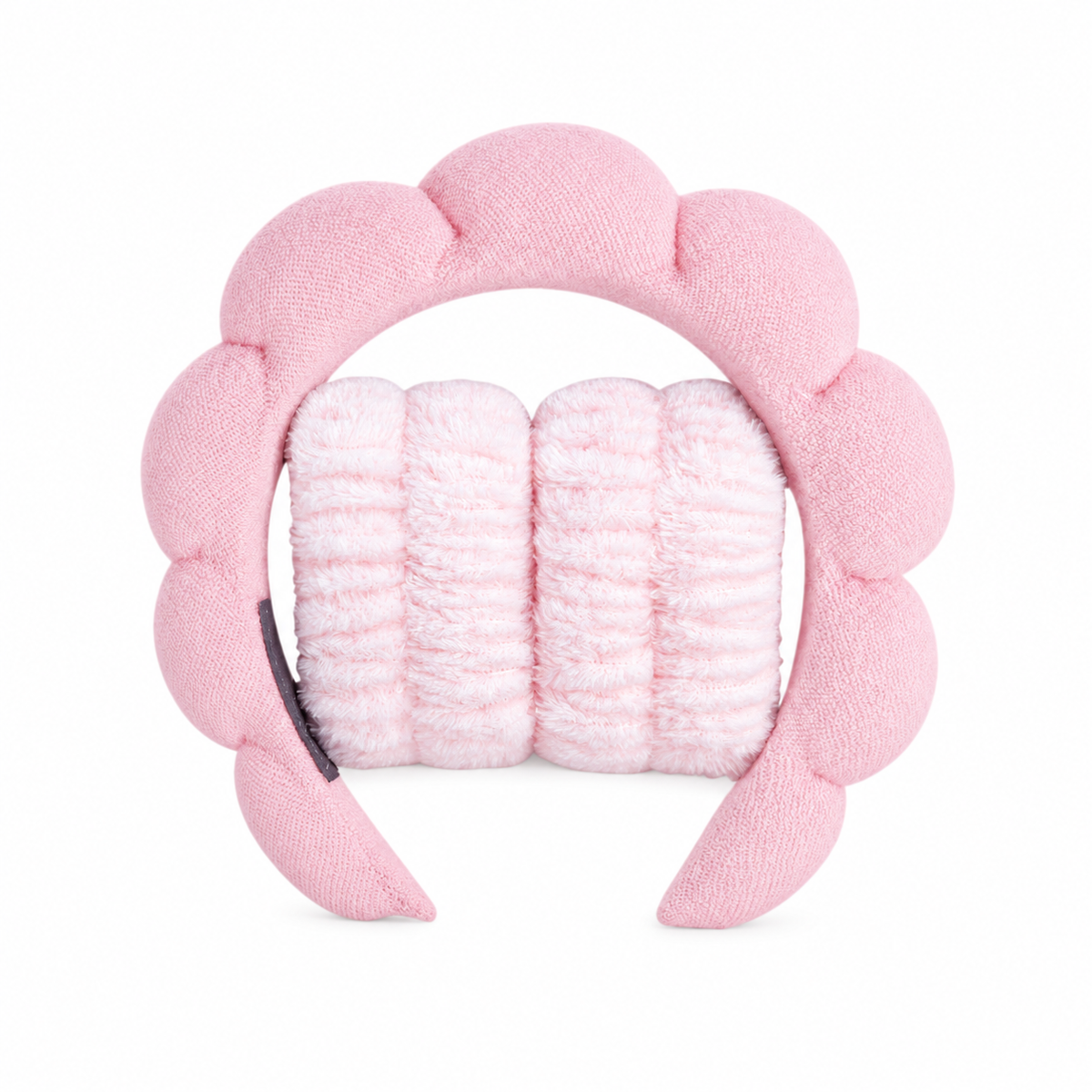 Ljusrosa molnformat spa-pannband med två armband
