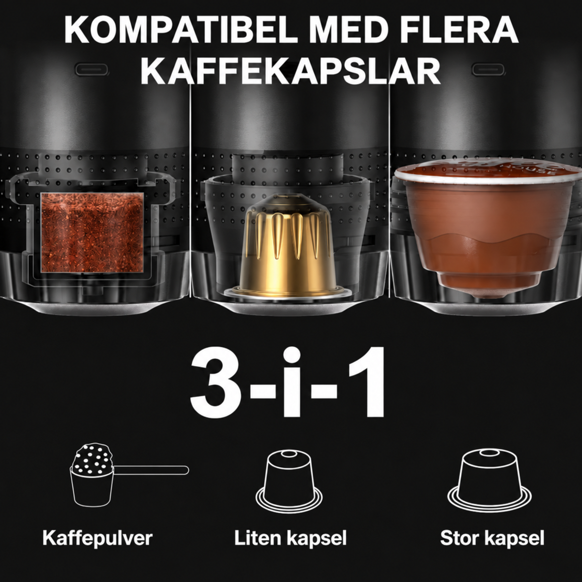 Portabel espressomaskin på camping – trådlös och USB-laddad