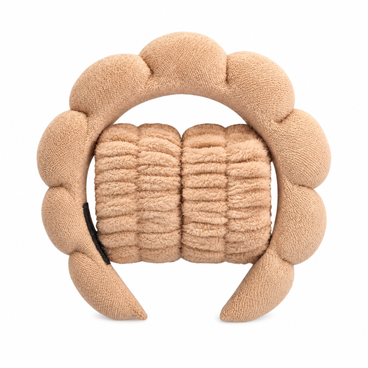 Beige spa-pannband i molnform med två armband