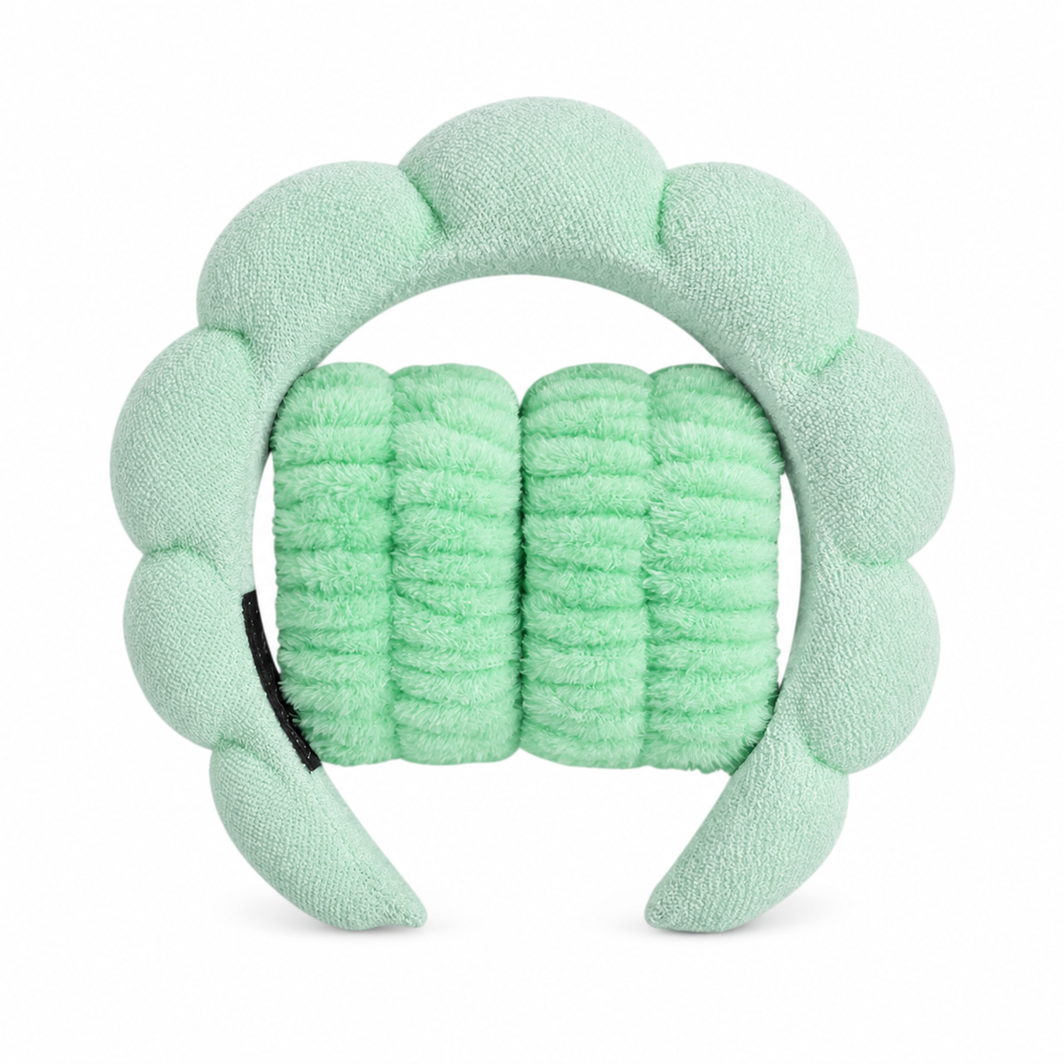 Mintgrönt molnformat spa-pannband med två armband