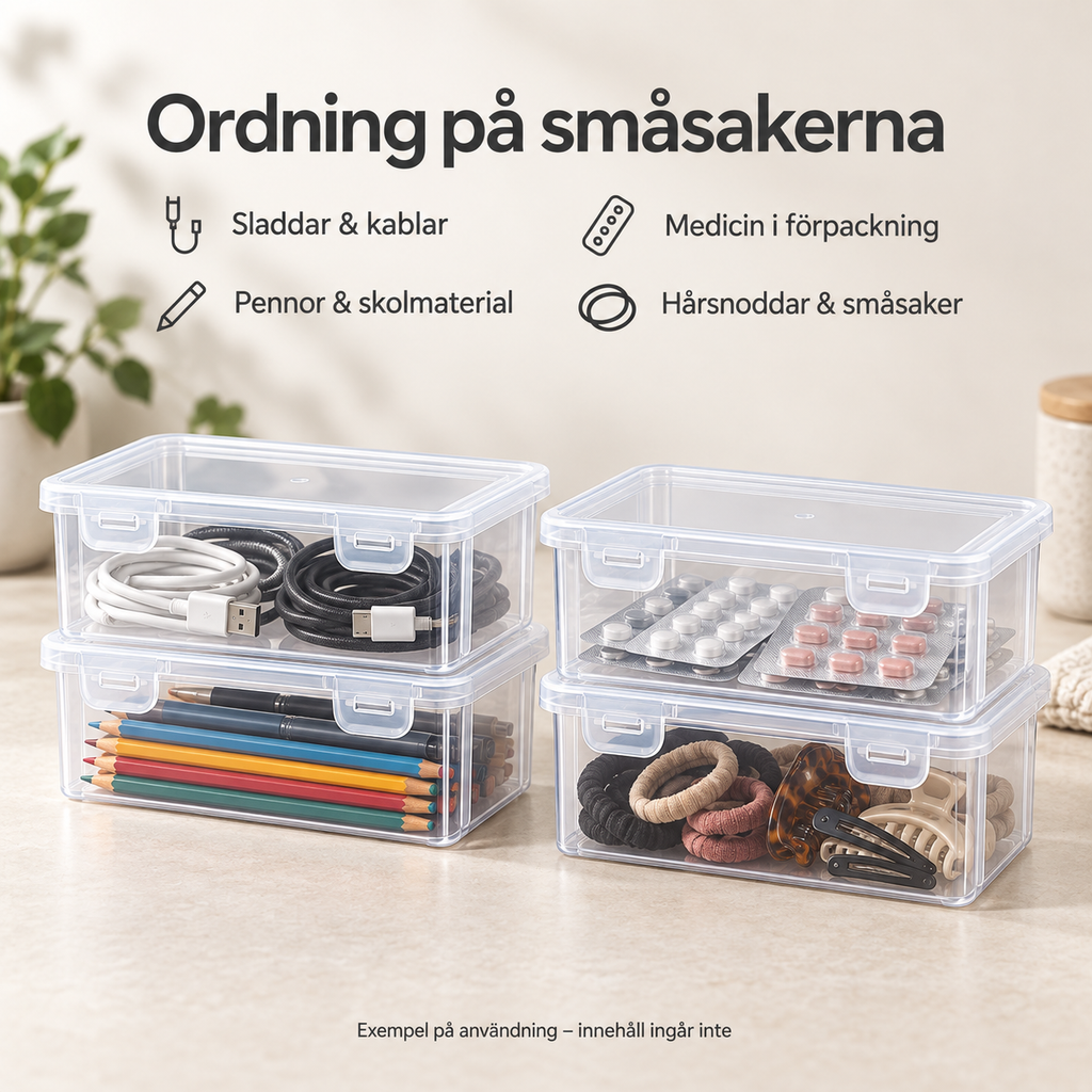 Förvaringslådor med Lock, 4-pack